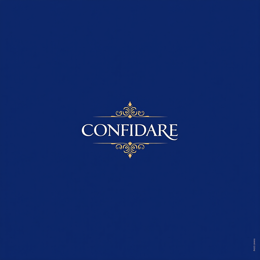 CONFIDARE S.C.P.A. - Intermediario Finanziario Torino - Logo aziendale con scritta elegante su sfondo blu reale